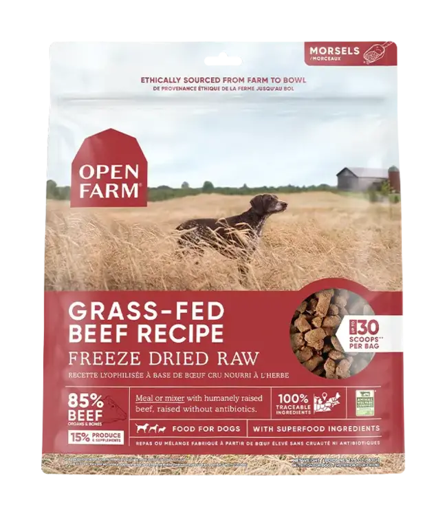 Open Farm Freeze Dried Raw Grass-Fed Beef Recipe for Dogs