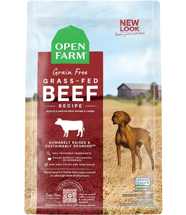 Open Farm Grass-Fed Beef Grain Free Kibble for Dogs