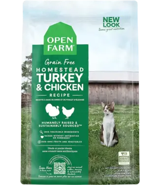 Open Farm Homestead Turkey & Chicken Grain Free Kibble for Cats 4 lb