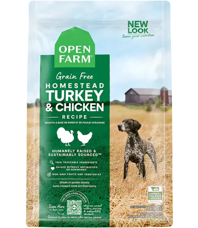 Open Farm Homestead Turkey & Chicken Grain Free Kibble for Dogs