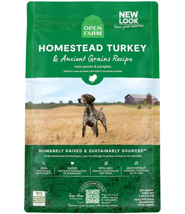 Open Farm Homestead Turkey and Ancient Grains Kibble for Dogs