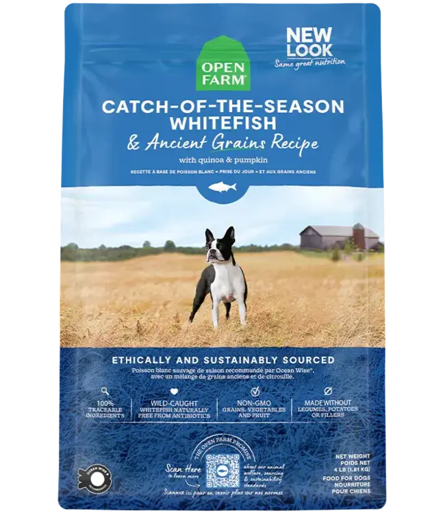 Open Farm Whitefish and Ancient Grains Kibble for Dogs