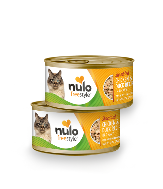 Nulo Freestyle Grain Free Shredded Chicken & Duck Recipe Cans for Cats & Kittens 85 g (3 oz)