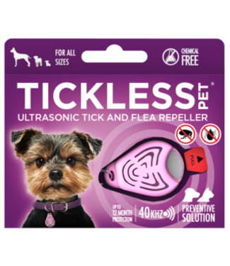 Tickless Ultrasonic Tick and Flea Repellent for Pets - Pink