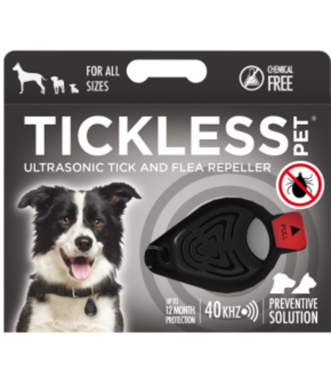 Tickless Ultrasonic Tick and Flea Repellent for Pets - Black