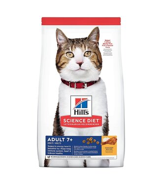 Hills Science Diet Chicken Recipe Dry Food for Adult Cats (7+) 4 lb