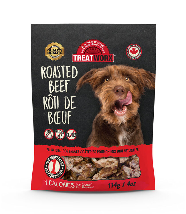 Treatworx Roasted Beef All Natural Treats for Dogs 114 g (4 oz)