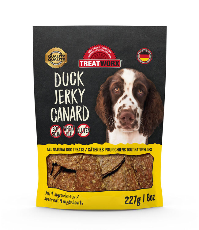 Treatworx Duck Jerky All Natural Treats for Dogs 227 g (8 oz)