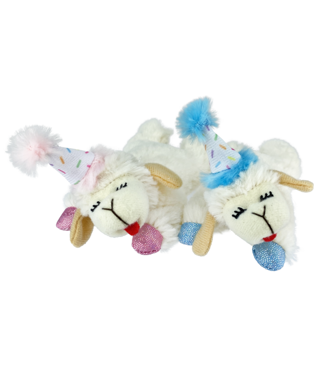 MultiPet Lamb Chop Birthday Plush Toy for Cats 4.5in (with Catnip)