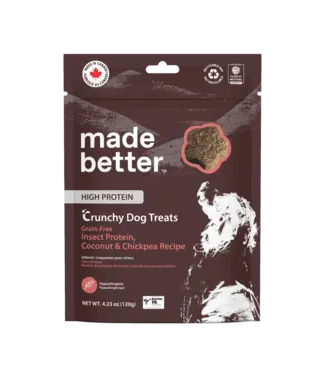 Made Better Grain-Free Crunchy Dog Treats - Insect, Coconut & Chickpea Recipe 120 g (4.23 oz)