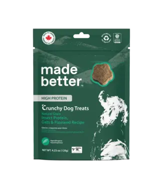 Made Better Natural Grain Crunchy Dog Treats - Insect, Oats & Flaxseed Recipe 120 g (4.23 oz)