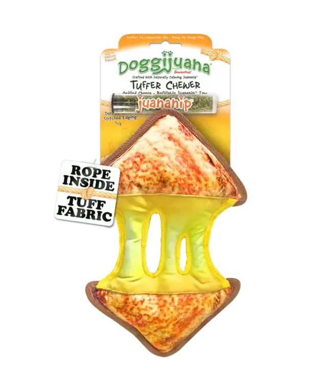 Doggijuana Tuffer Chewer Refillable Grilled Cheese Dog Toy