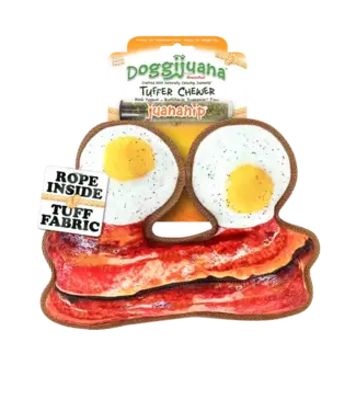 Doggijuana Tuffer Chewer Refillable Eggs and Bacon Dog Toy