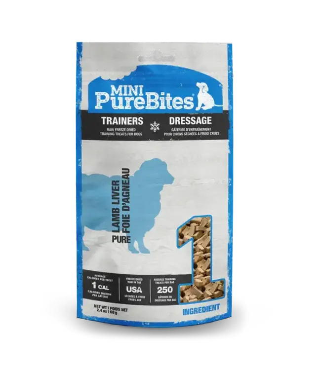 PureBites Mini Raw Freeze Dried Lamb Liver Trainers for Dogs 68 g (2.4 oz)
