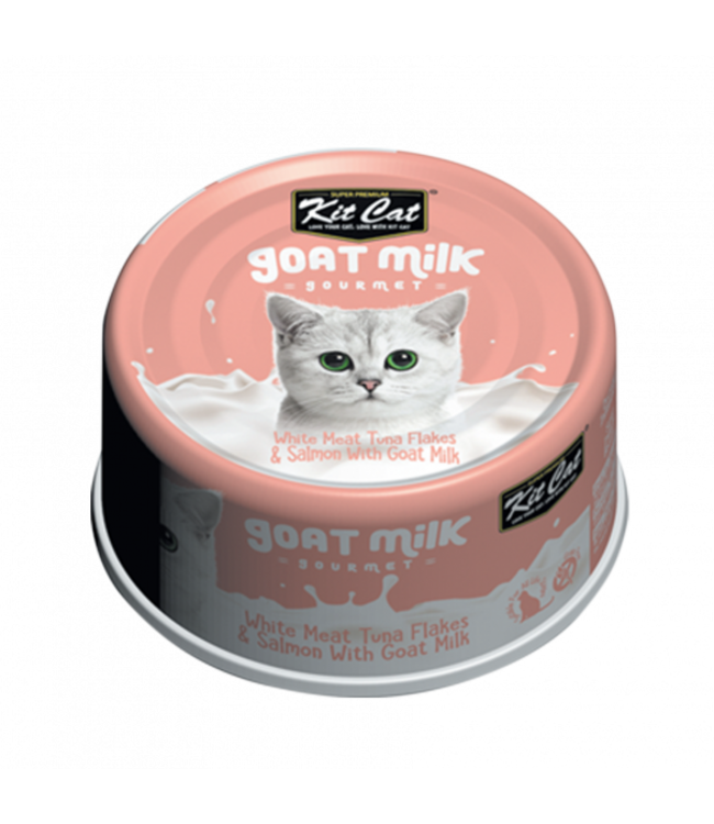 Kit Cat Gourmet White Meat Tuna Flakes & Salmon with Goat Milk for Cats 70 g (3 oz)
