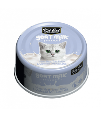 Kit Cat Gourmet White Meat Tuna Flakes & Whitebait with Goat Milk for Cats 70 g (3 oz)