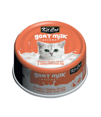 Kit Cat Gourmet Boneless Chicken Shreds & Salmon with Goat Milk for Cats 70 g (3 oz)