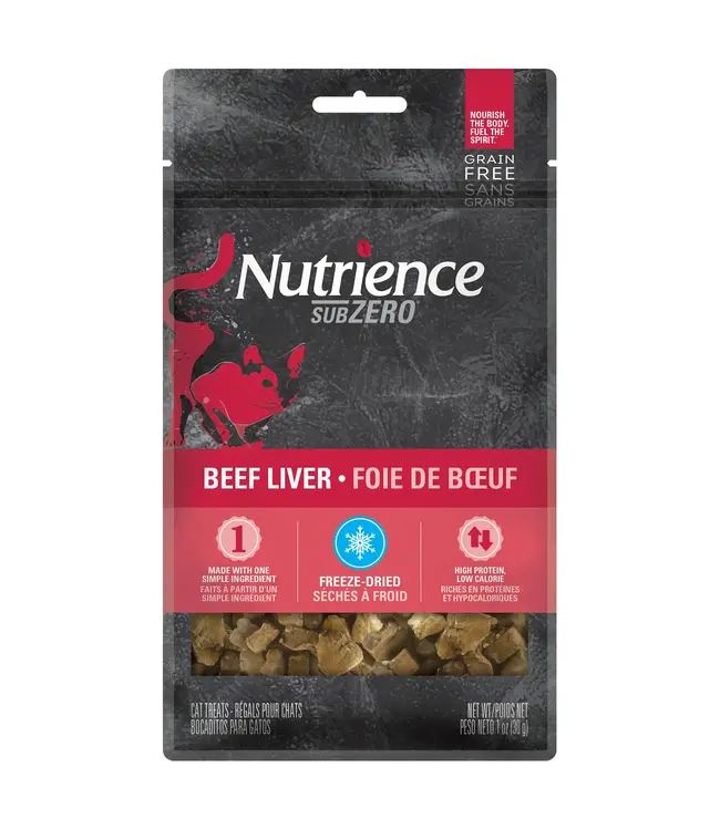 Nutrience Grain Free Subzero Single Protein Treats for Cats - Beef Liver - 30 g (1 oz)