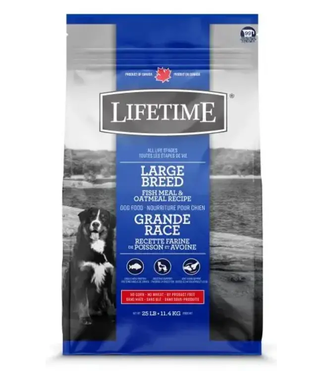 Lifetime All Life Stages Fish & Oatmeal Recipe for Large Breed Dogs 11.4 kg (25 lbs)