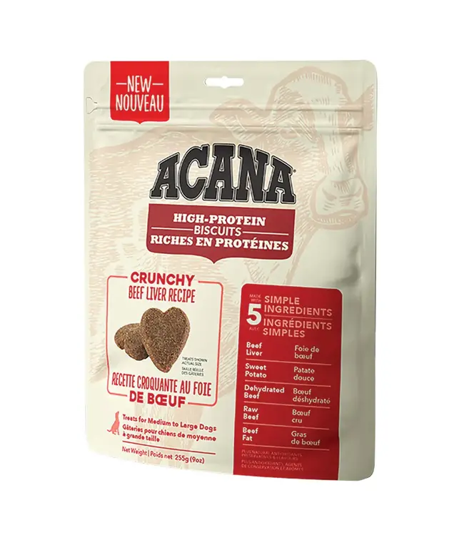 Acana Crunchy Biscuits for Dogs Medium to Large Dogs 255g (4oz) Beef Liver Recipe