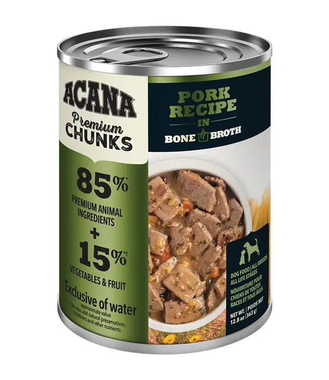 Acana Premium Chunks Pork Recipe in Bone Broth for Dogs 363 g (12.8 oz)