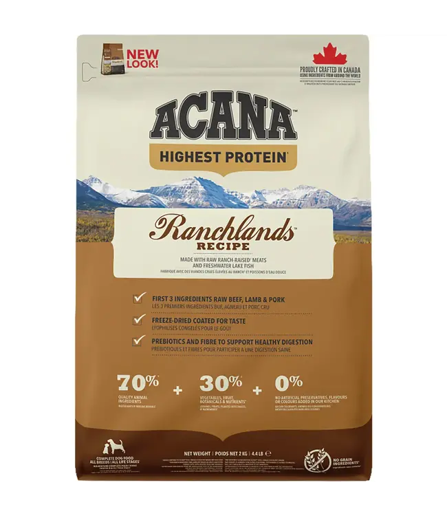 Acana Highest Protein Ranchlands for Dogs 11.4 kg (25 lbs)