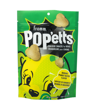Fromm Pop'etts Cracker Snacks for Dogs - Banana Peanut Buster Flavor 160g (6oz)