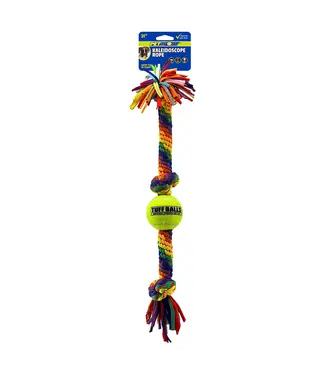 PetSport Kaleidoscope 3 Knot Rope with Ball - 21"