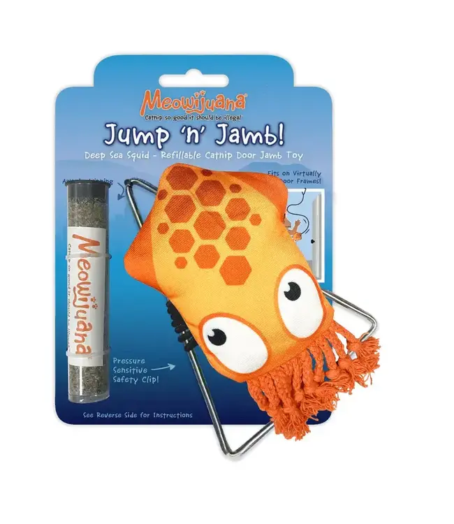 Meowijuana Jump n' Jamb Deep Sea Squid Catnip Toy