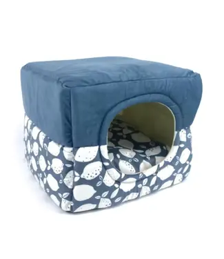 Cumfy Two-Way Pet Bed - Lemon/Blue (33 x 33 x 28 cm)