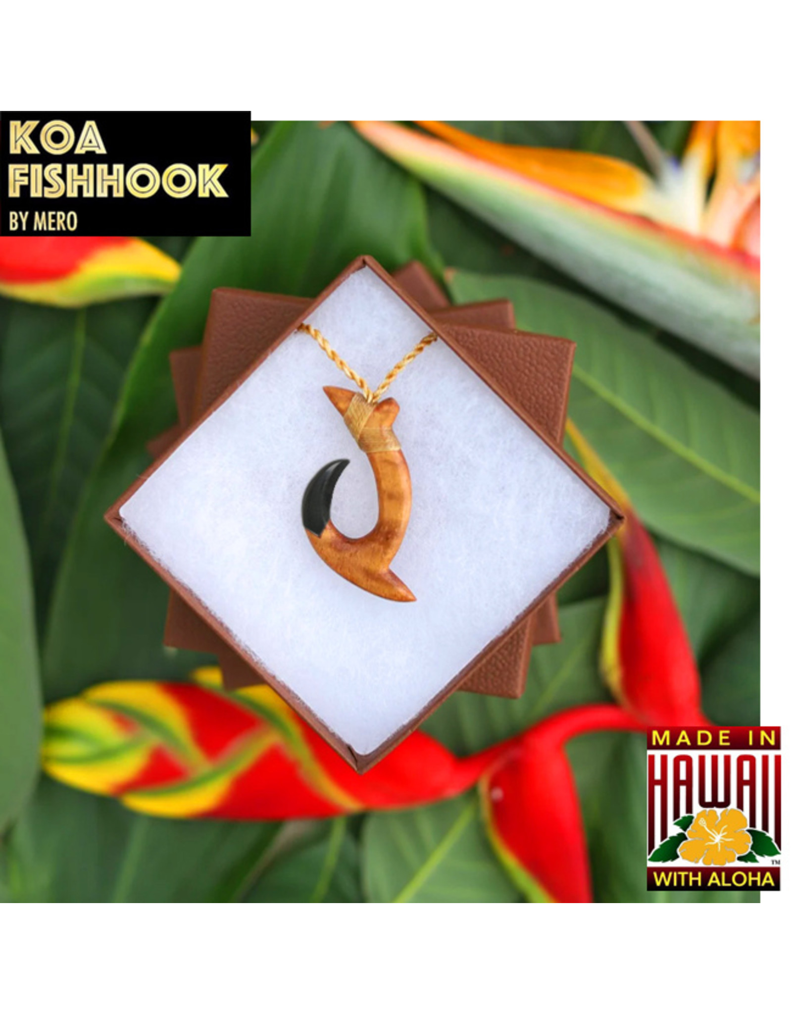 KOA BY MERO Koa Fish Hook, Ebony Tip