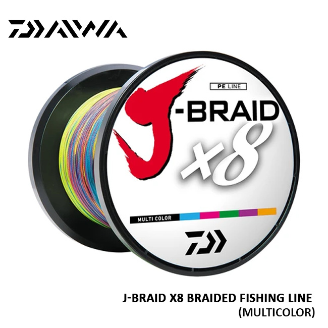 J-BRAIDED MULTICOLOR X8 BRAIDED FISHING LINE, 500 METERS