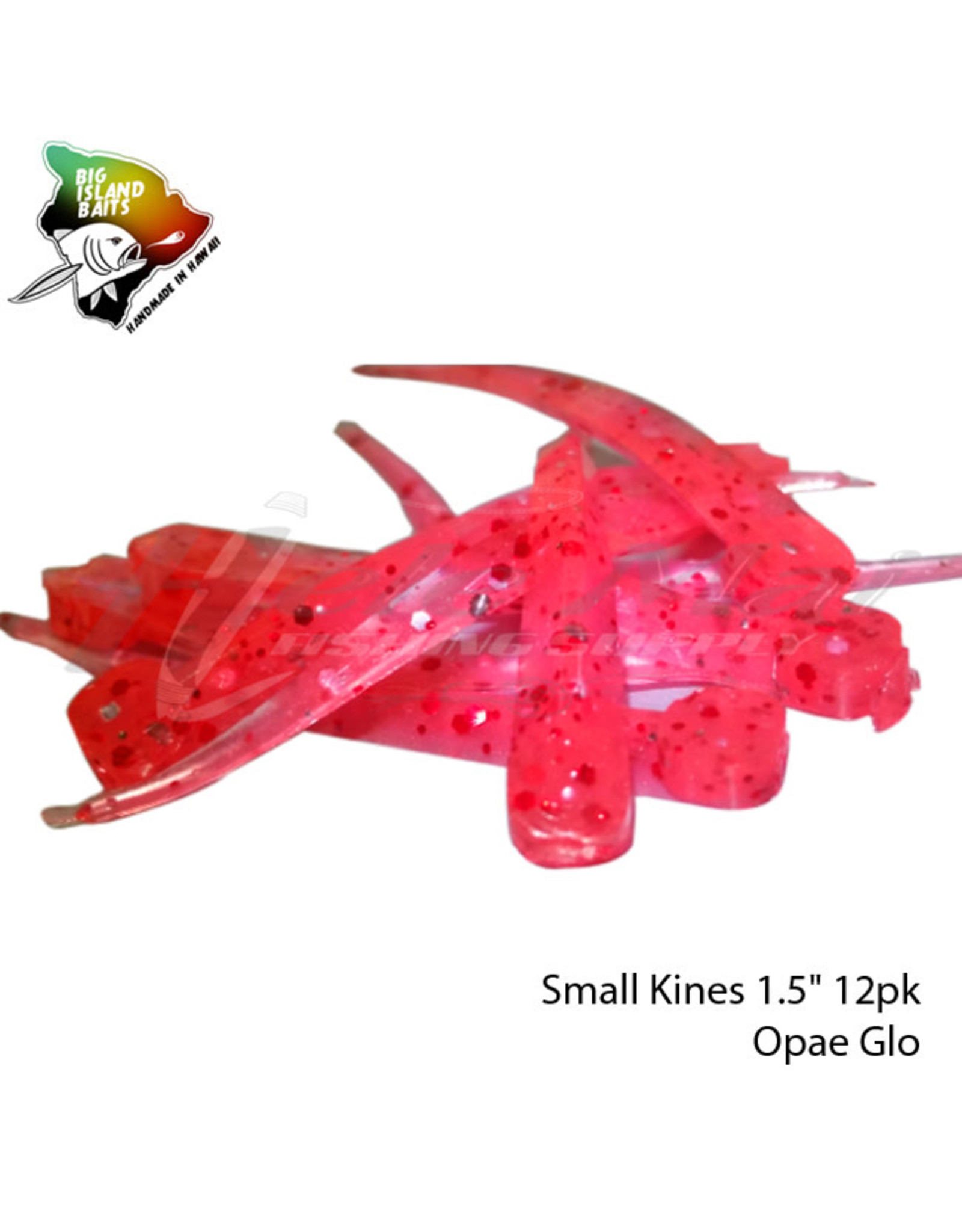 BIG ISLAND BAIT &TACKEL (BIB) BIB, 1.5" SMALL KINES GRUB "OPAE GLO"