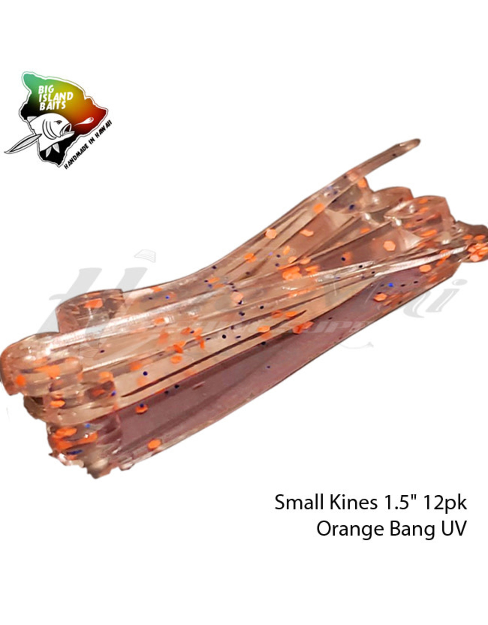 BIG ISLAND BAIT &TACKEL (BIB) BIB, SMALL KINES GRUB ORANGE BANG UV 1.5"