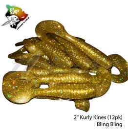 BIG ISLAND BAIT &TACKEL (BIB) BIB, 2" KURLY KINES GRUB "BLING BLING"