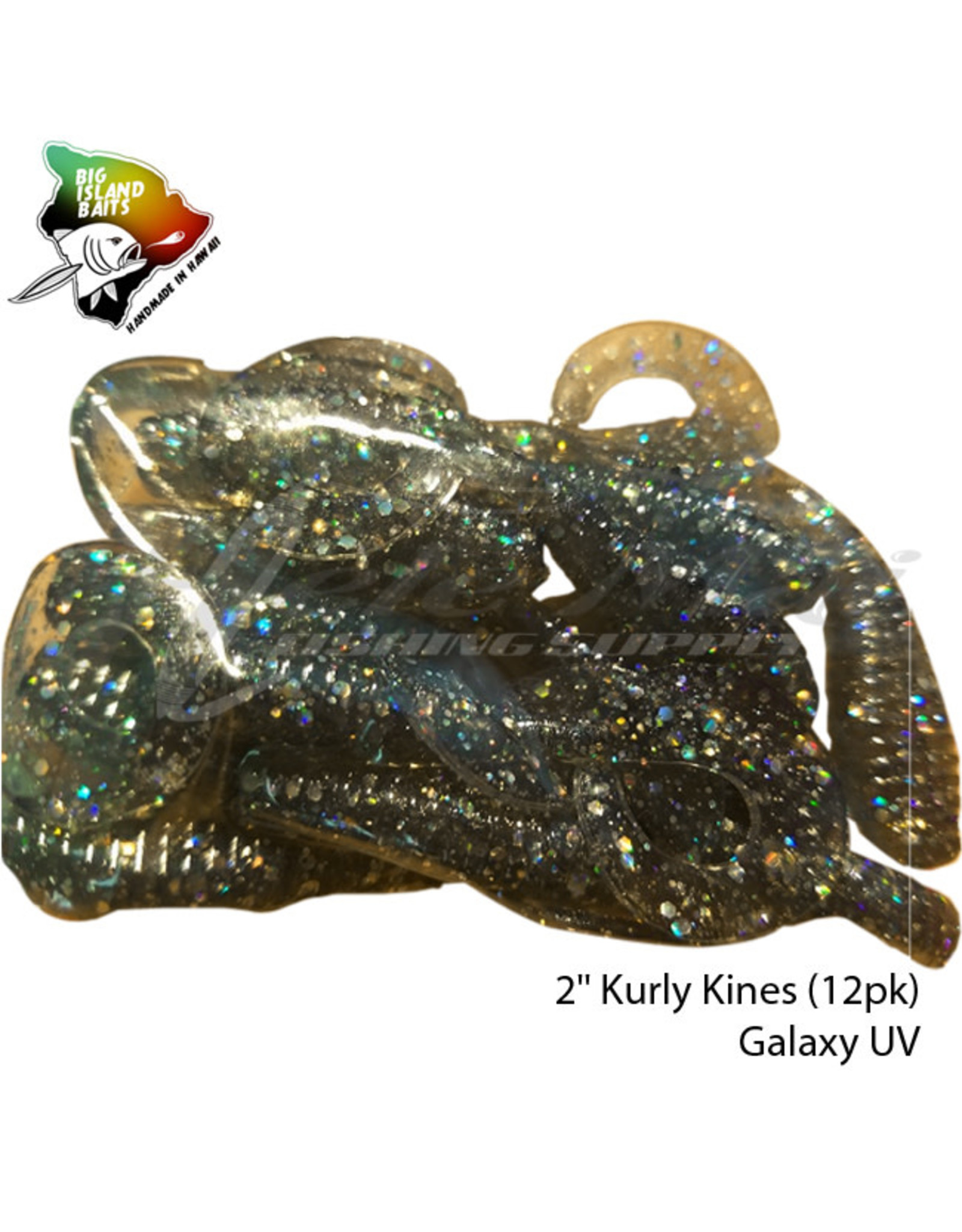 BIG ISLAND BAIT &TACKEL (BIB) BIB, KURLY KINES GRUB GALAXY UV  2"