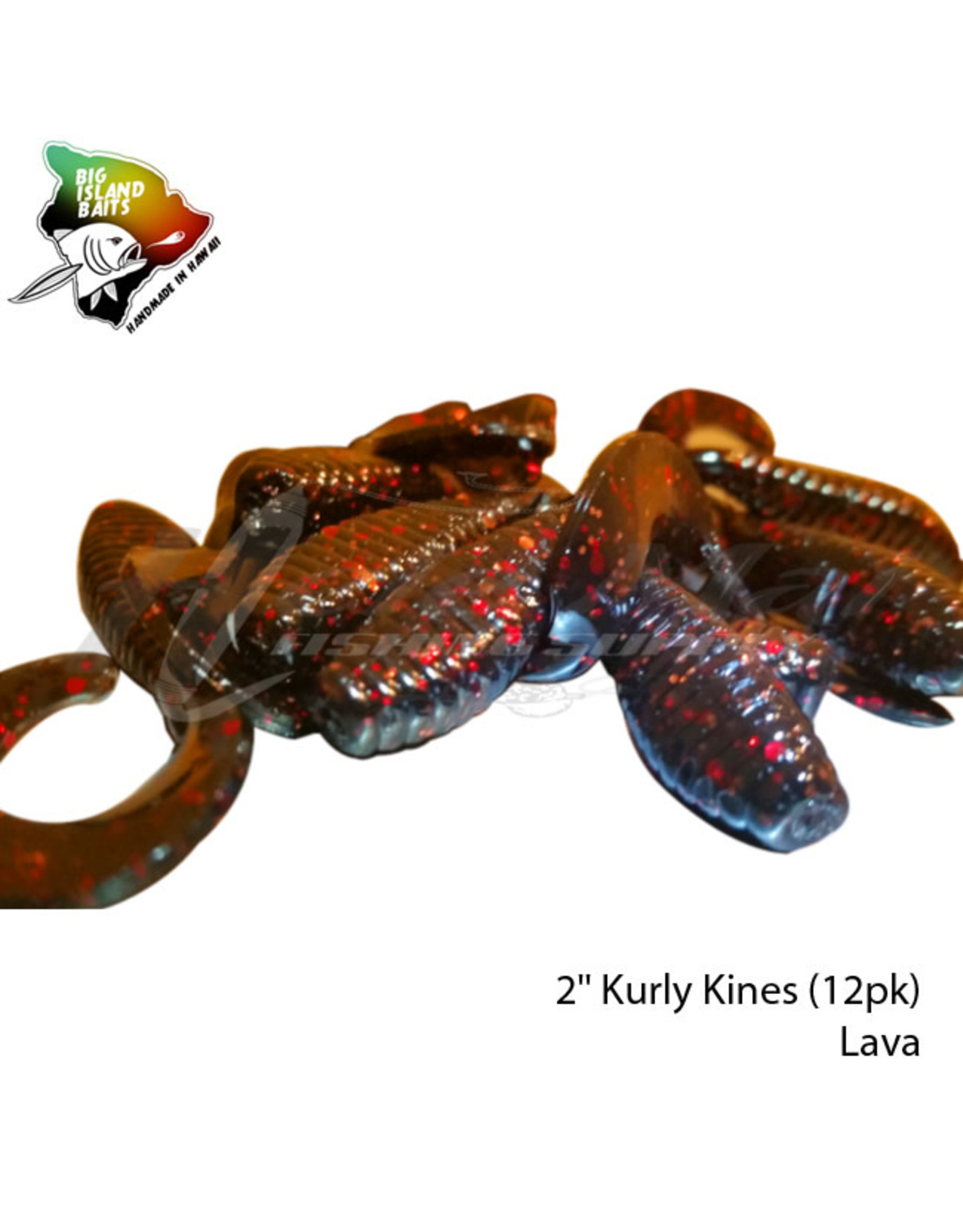 BIG ISLAND BAIT &TACKEL (BIB) BIB, KURLY KINES GRUB LAVA 2"