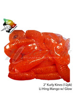 BIG ISLAND BAIT &TACKEL (BIB) BIB, KURLY KINES GRUB LI HING MANGO GLOW 2"