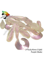 BIG ISLAND BAIT &TACKEL (BIB) BIB, KURLY KINES GRUB PURPLE OBAKE 2"