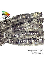 BIG ISLAND BAIT &TACKEL (BIB) BIB, KURLY KINES GRUB SALT & PEPPER 2"