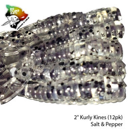 BIG ISLAND BAIT &TACKEL (BIB) BIB, KURLY KINES GRUB SALT & PEPPER 2"