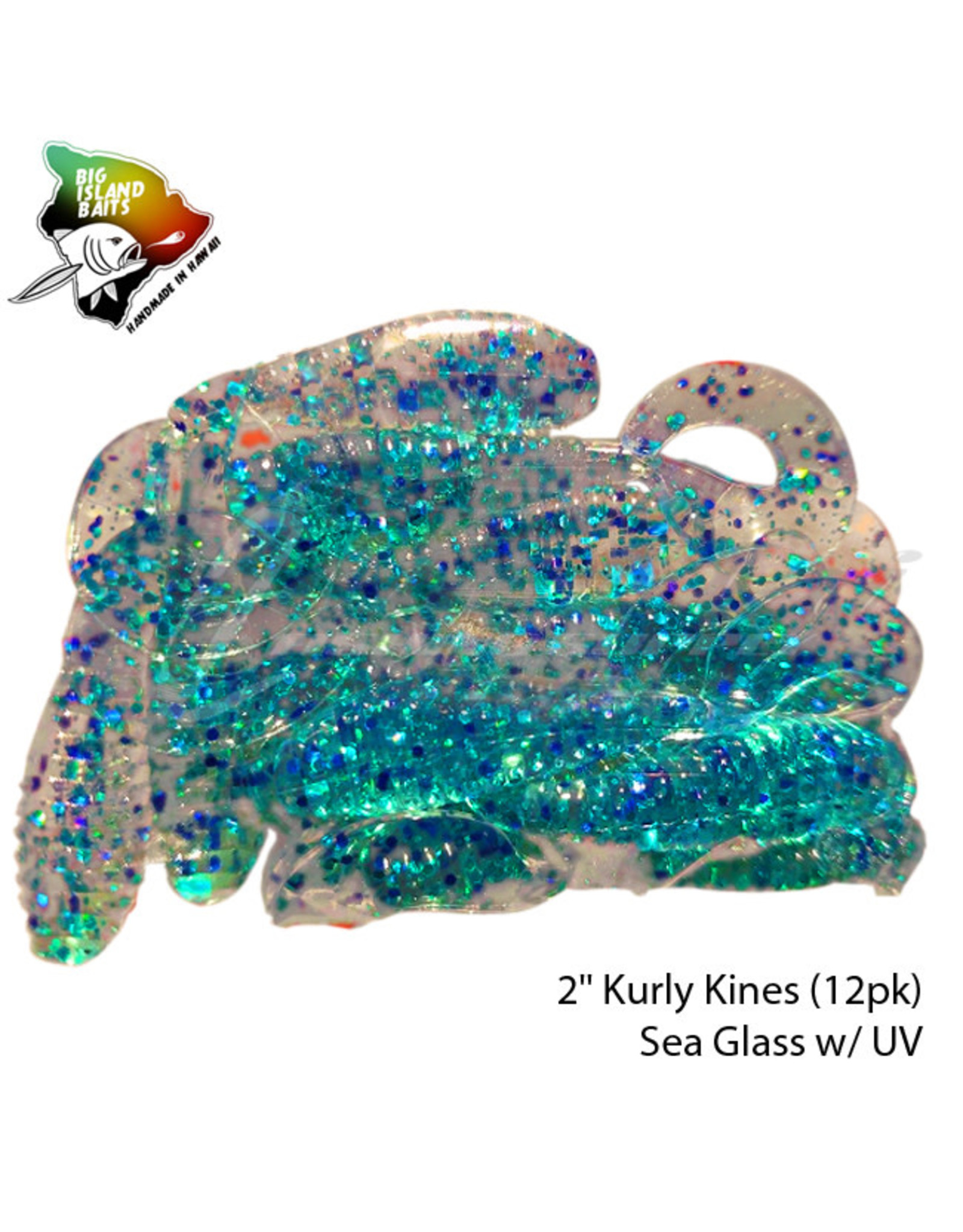 BIG ISLAND BAITS 2" Kurly Kines Sea Glass w/ UV (12pk)