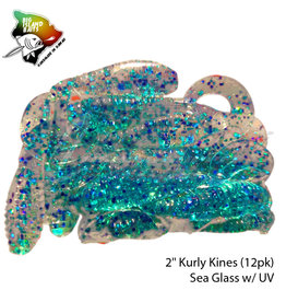 BIG ISLAND BAIT &TACKEL (BIB) BIB, KURLY KINES GRUB SEA GLASS UV 2"