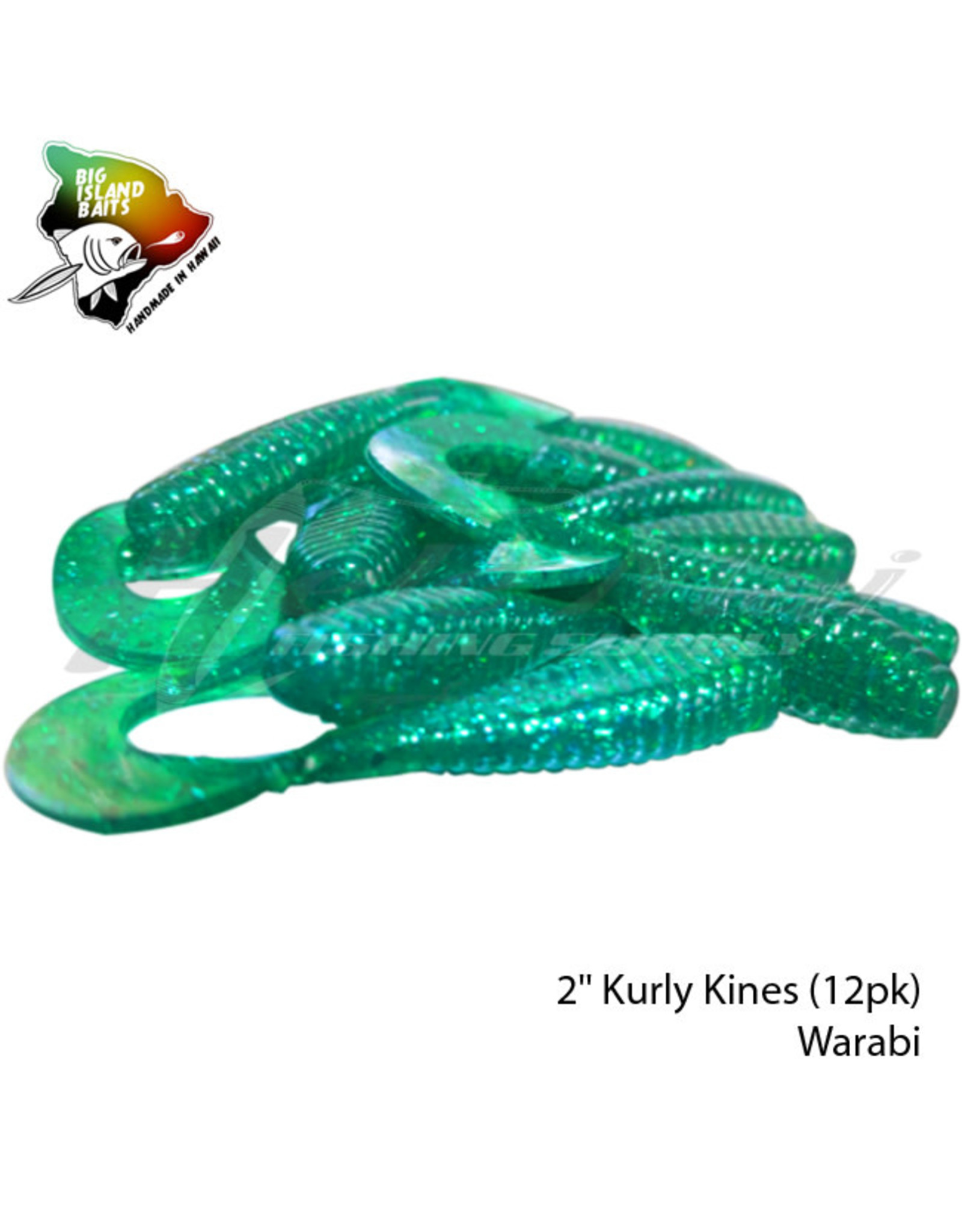 BIG ISLAND BAIT &TACKEL (BIB) BIB, KURLY KINES GRUB WARABI 2"