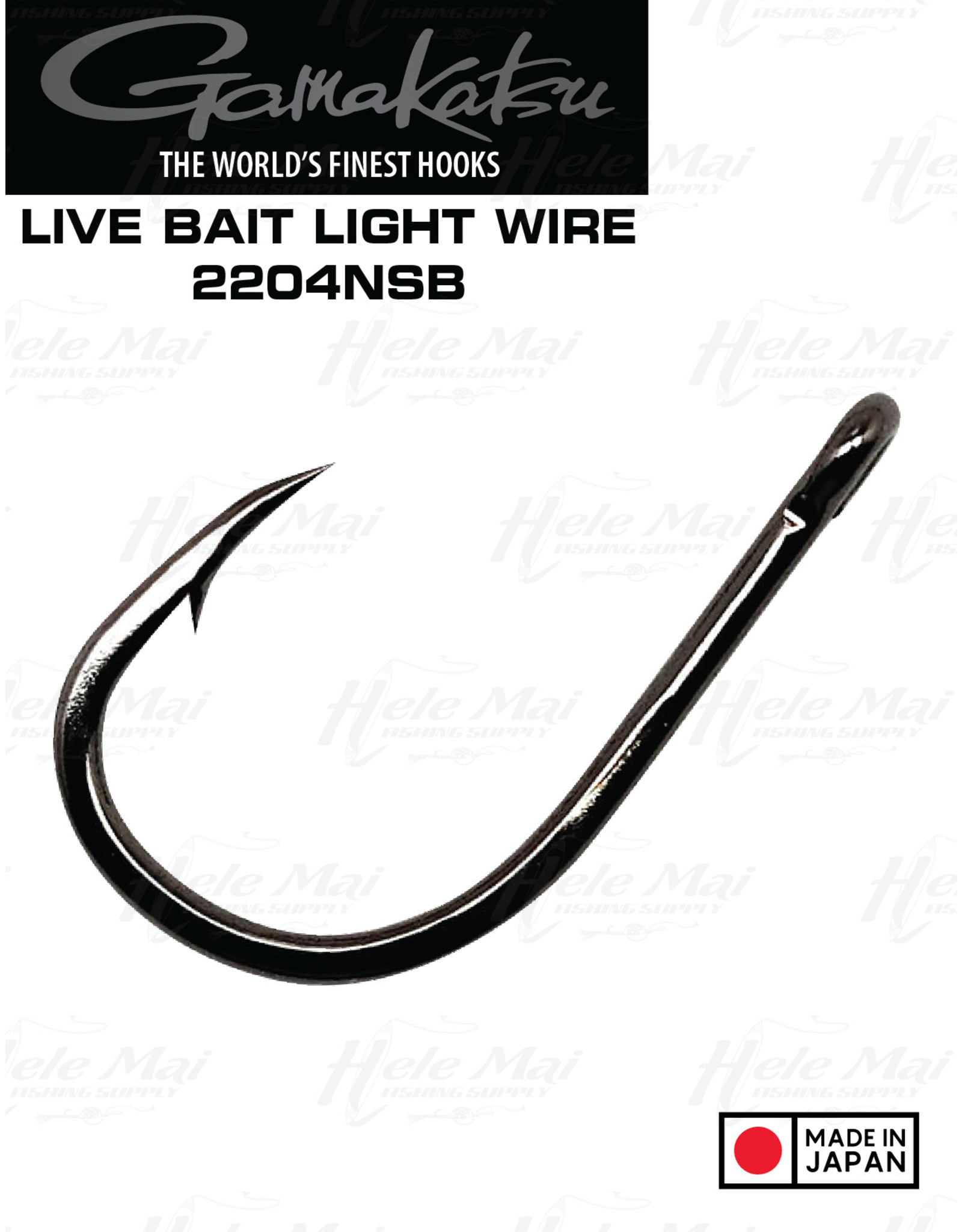 GAMAKATSU Live Bait Hook, Light Wire, (NS Black)