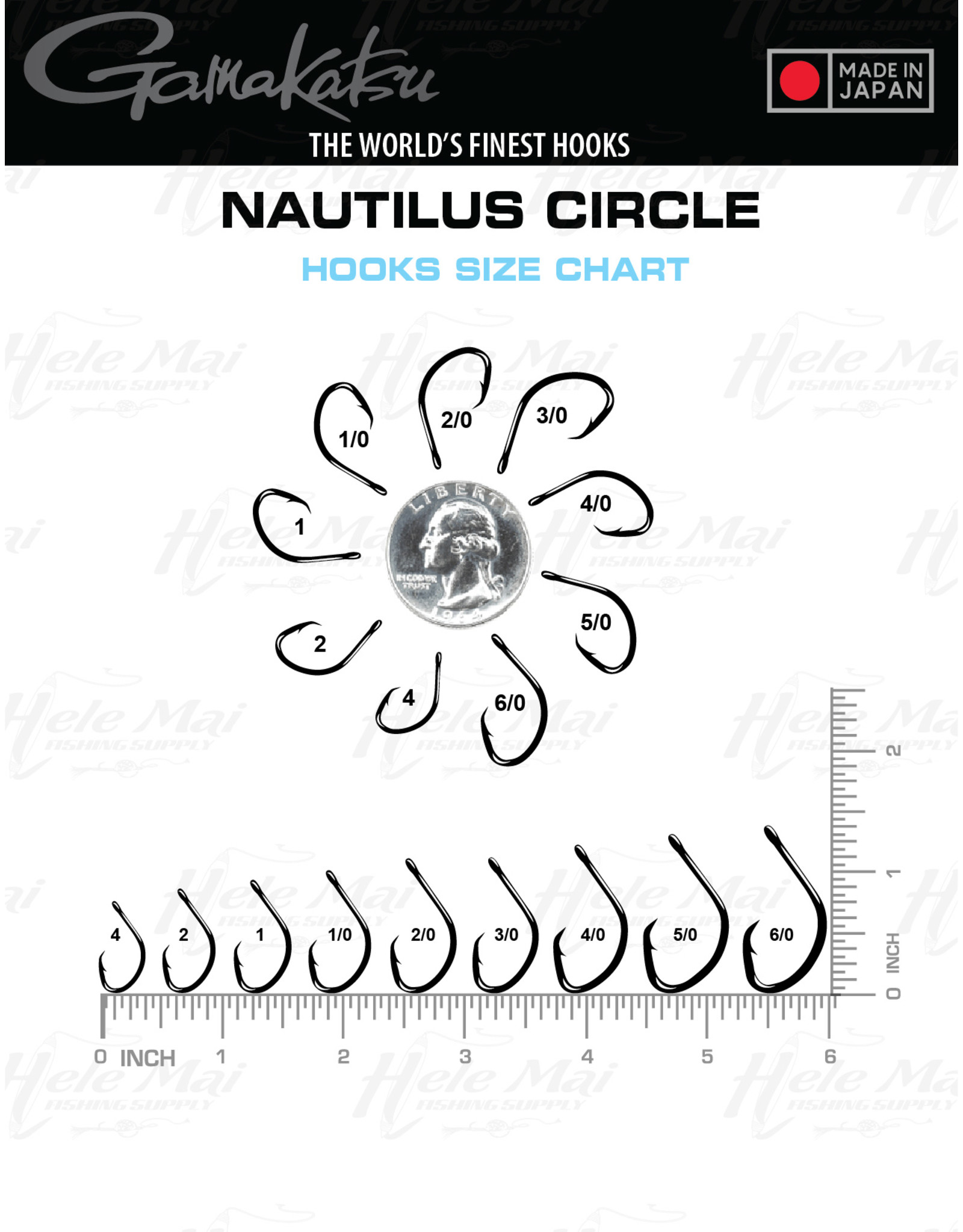 GAMAKATSU Nautilus (Circle) Hook, (NS Black)