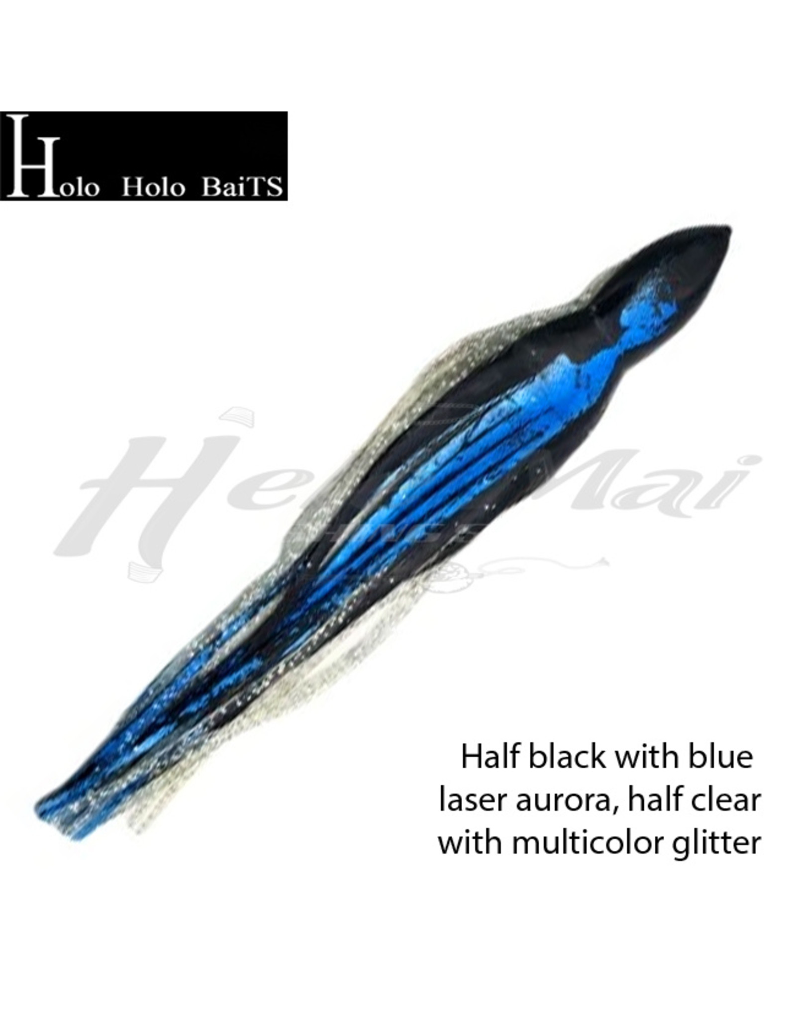 HOLO HOLO Squid Skirt, 9" Blue Flash Silver Glitter, 1306