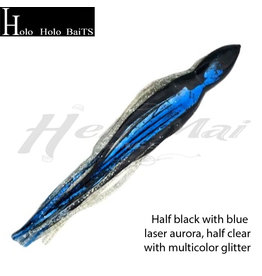 HOLO HOLO HAWAII (HHH) HHH, 7" SQUID LURE SKIRT BLUE FLASH SILVER GLITTER #1306