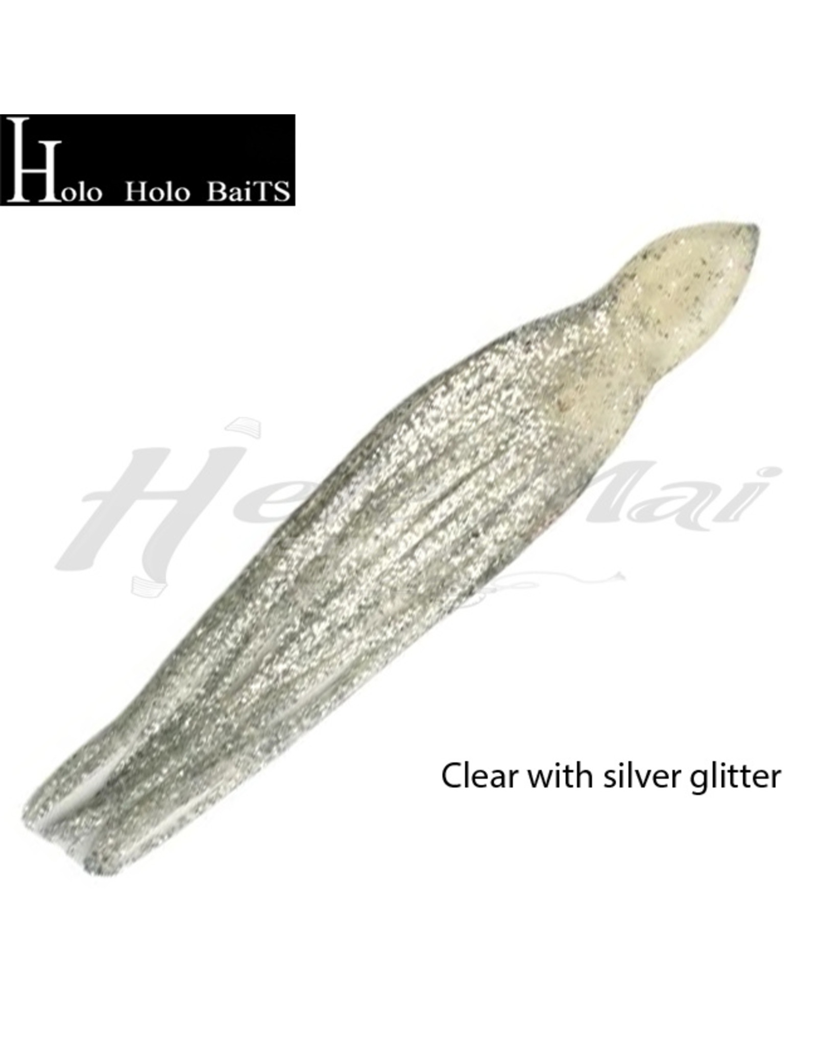 HOLO HOLO HAWAII (HHH) HHH, 7" SQUID LURE SKIRT SILVER GLITTER CLEAR #1304