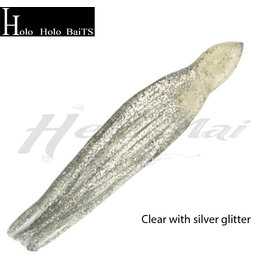 HOLO HOLO HAWAII (HHH) HHH, 9" SQUID LURE SKIRT SILVER GLITTER CLEAR #1304